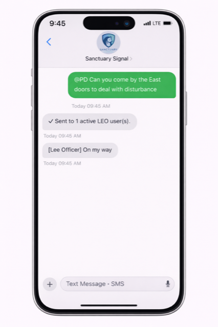 Responder sends the LEO keyword to route communication quickly.
