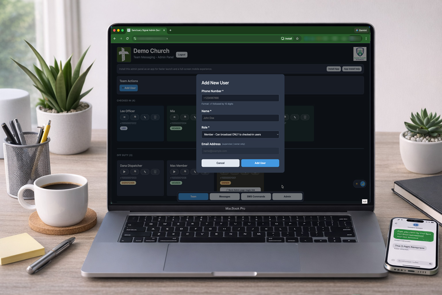 Admin flow for adding or updating user access.