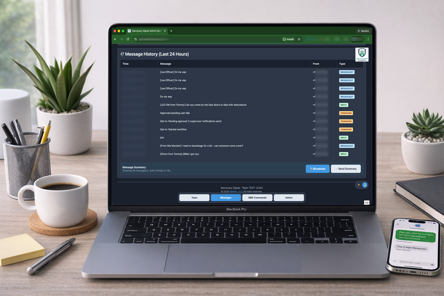 Message history review for incident follow-up.