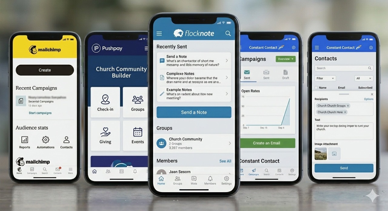 Church safety team reviewing message broadcasts and dispatch notifications